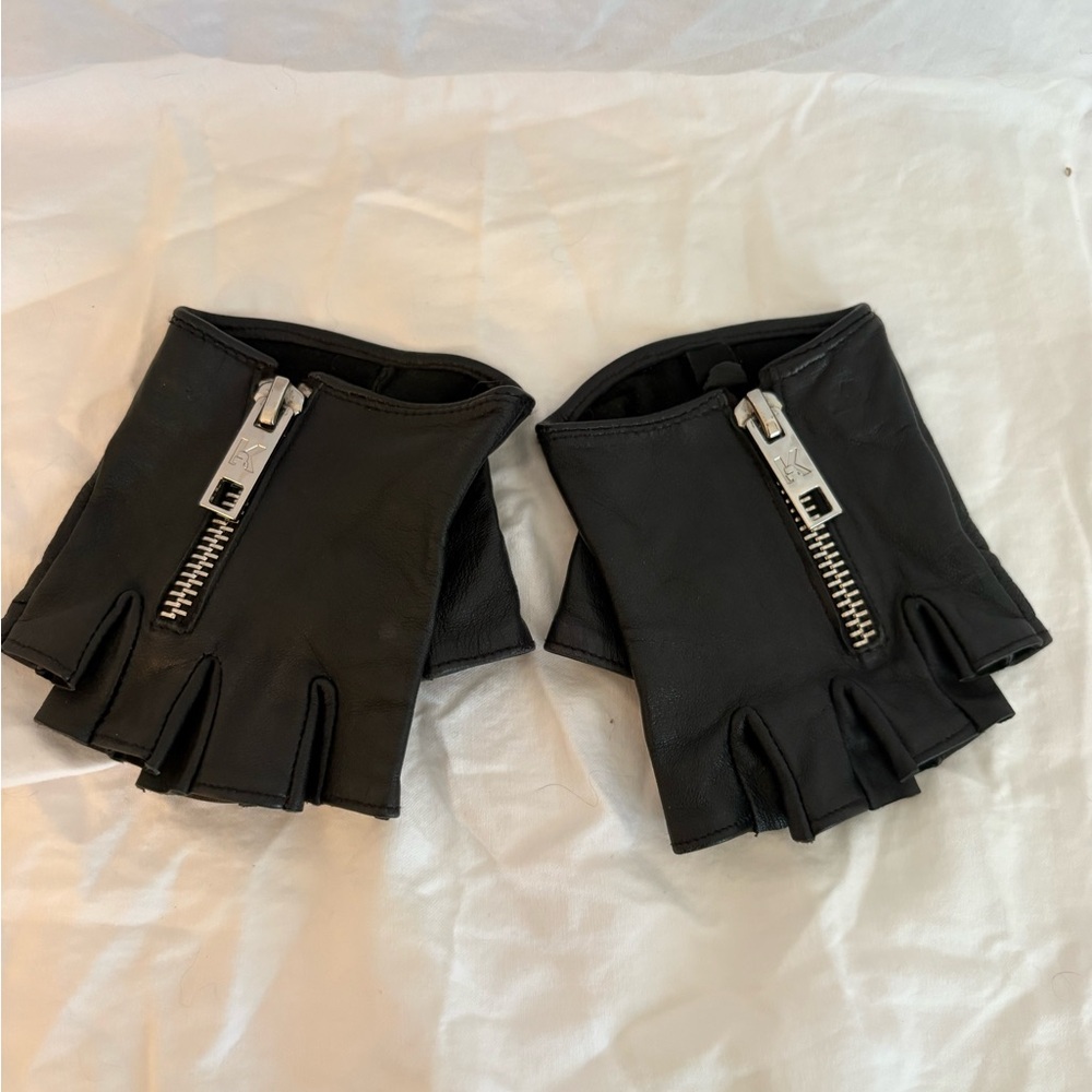 Karl Lagerfeld Leather Fingerless Gloves